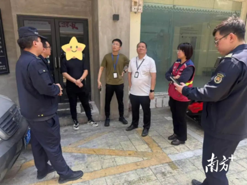 白沙街道組織有關部門到現場處置油煙擾民問題。 受訪者 供圖